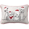 thumbnail image 1 of Mina Victory Holiday Pillows Holiday Pets Beige 12" x 18" Throw Pillow, 1 of 4