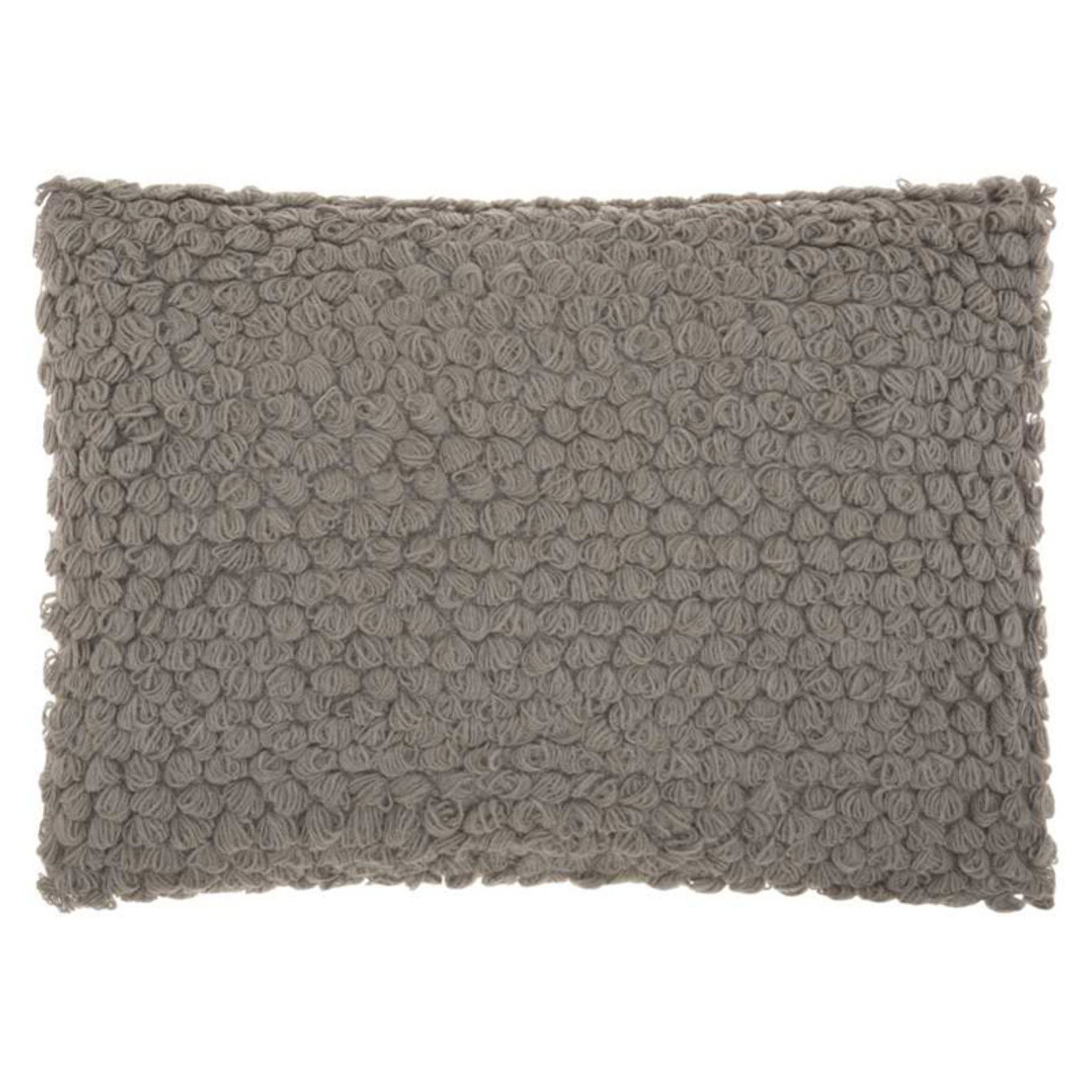 Gray Cotton-Wool Blend Textured Shag Throw Pillow Set