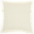 thumbnail image 1 of Mina Victory Life Styles 18" Cotton Fringed Edges Solid Throw Pillow in Ivory, 1 of 5