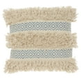 thumbnail image 1 of Mina Victory Life Styles Cotton Diamond Stripe Throw Pillow in Ocean Blue/Beige, 1 of 5