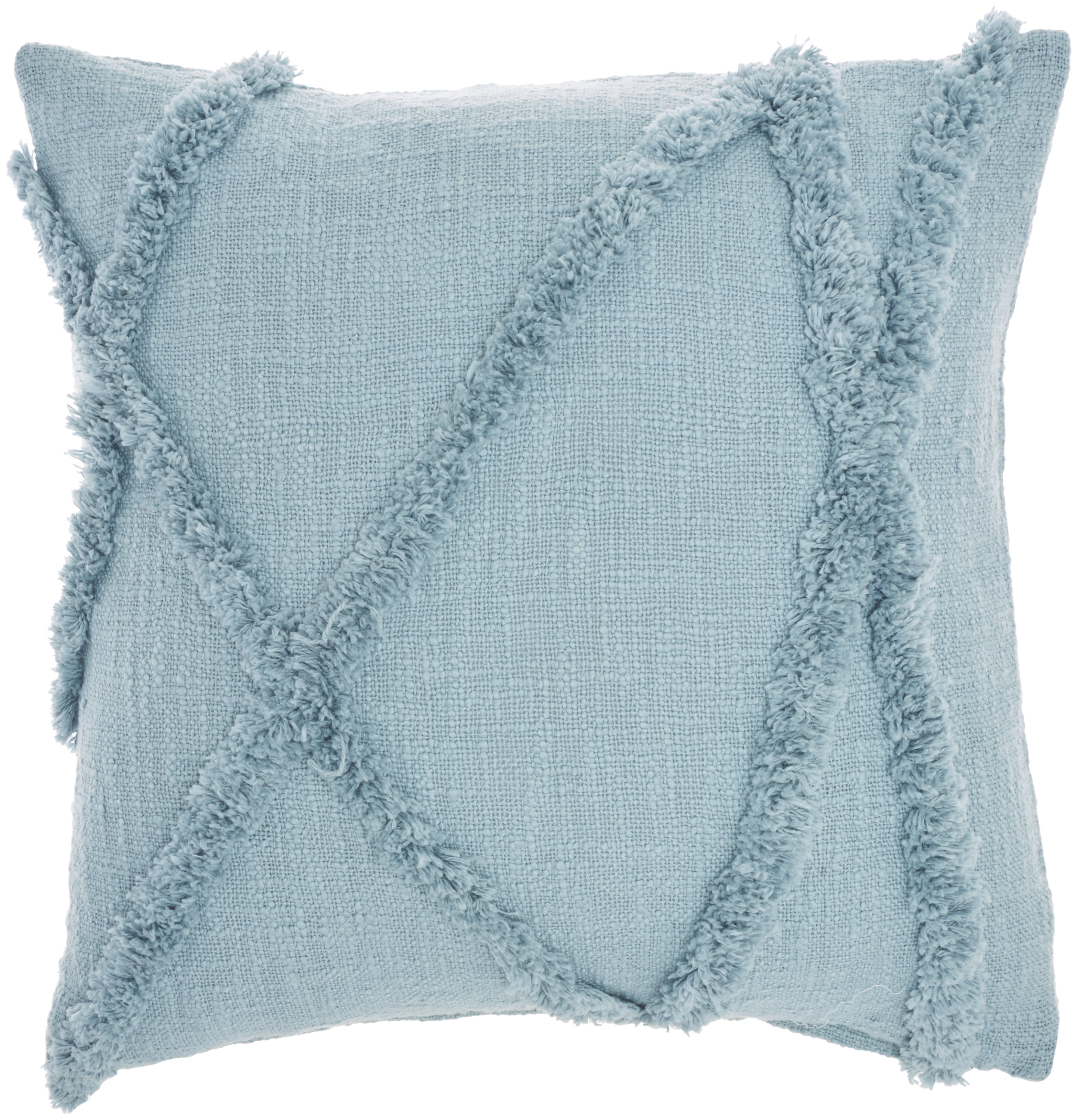 Monarch Chenille 18x18 Mist Blue Throw Pillow with Down