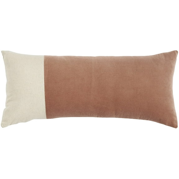 Mina Victory Life Styles Linen Clrblk 14" x 32" Blush Indoor Throw Pillow