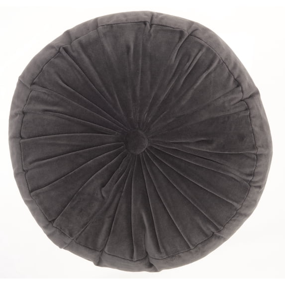 Mina Victory Life Styles Round Cotton & Velvet Throw Pillow in Charcoal