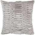 thumbnail image 1 of Mina Victory Life Styles Ruched Velvet 18" x 18" Lt Grey Indoor Throw Pillow, 1 of 2