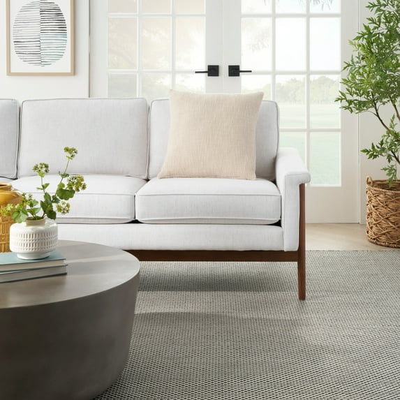 Mina Victory Life Styles Solid Woven Cotton 18"X18" Sand Indoor Throw Pillow