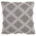 thumbnail image 1 of Mina Victory Life Styles Square Cotton Woven Diamonds Throw Pillow in Light Gray, 1 of 5
