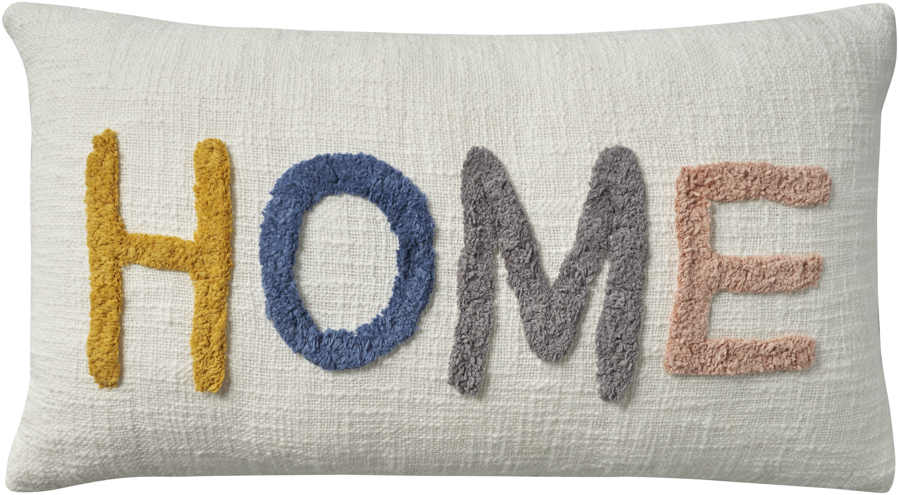 Multicolor Tufted HOME Jute Throw Pillow 12" x 21"