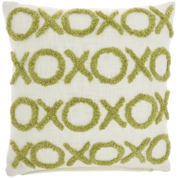 Mina Victory Life Styles Tufted Lines 18" x 18" Lime Throw Pillow