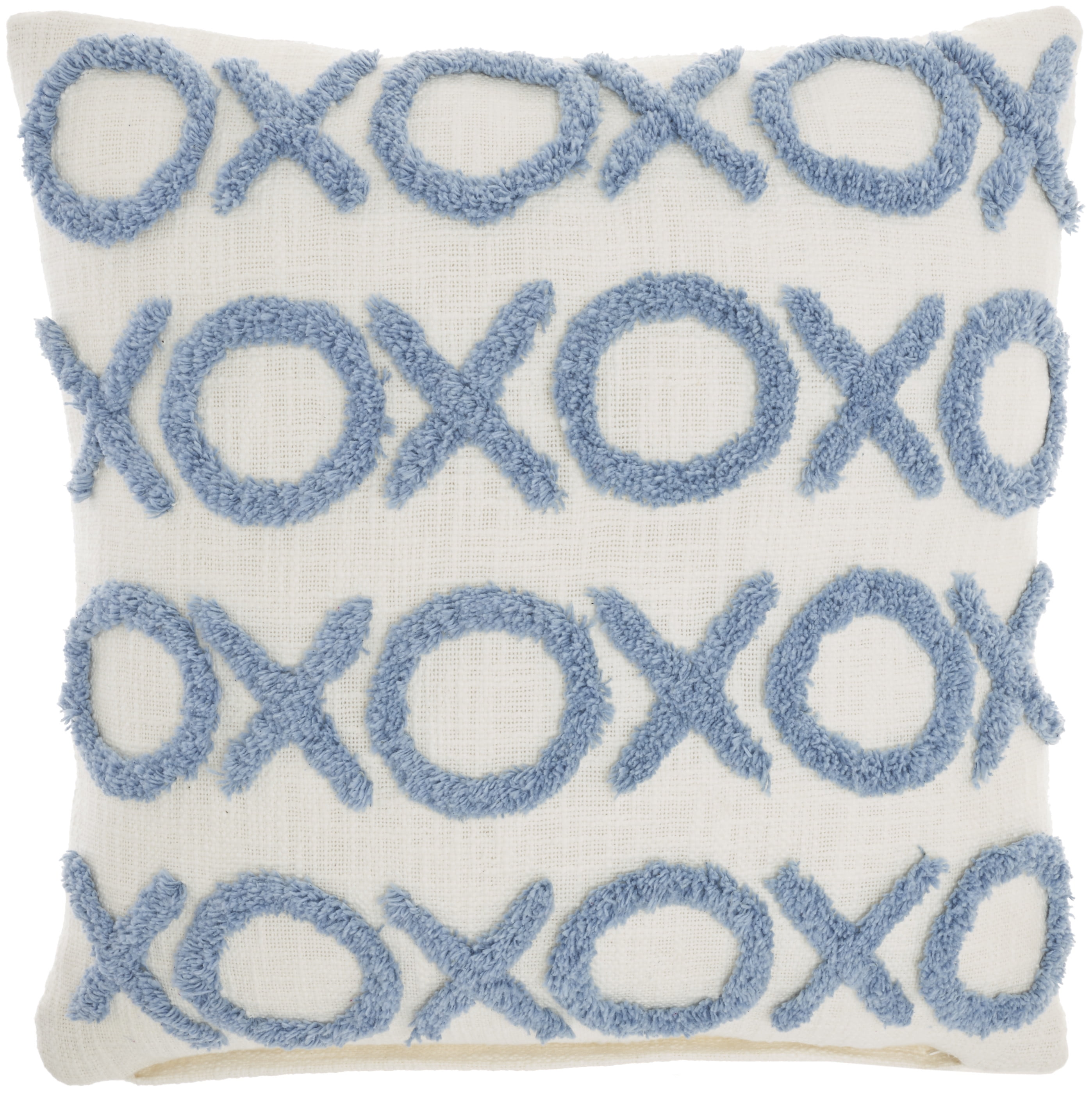 Ocean Blue Cotton Slub Square Throw Pillow