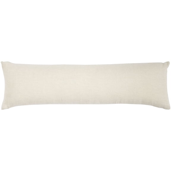 Mina Victory Life Styles Woven Cotton Grid 12" x 40" Beige Indoor Throw Pillow