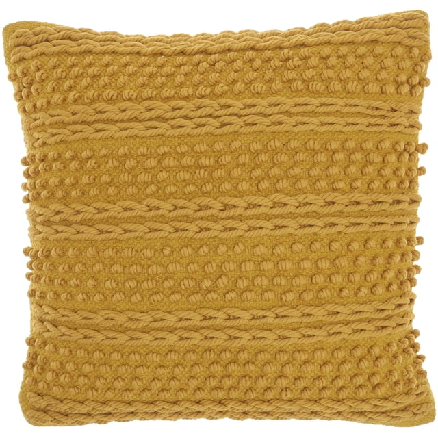 Mina Victory Life Styles Woven Stripes 18"X18" Yellow Indoor Throw
