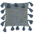 thumbnail image 1 of Mina Victory Life Styles Woven with Tassels Cotton Throw Pillow in Navy, 1 of 5