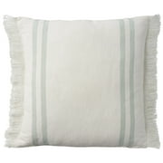 Mina Victory Lifestyle Cotton Linen Stripes Indoor Throw Pillow Sage 20 x 20