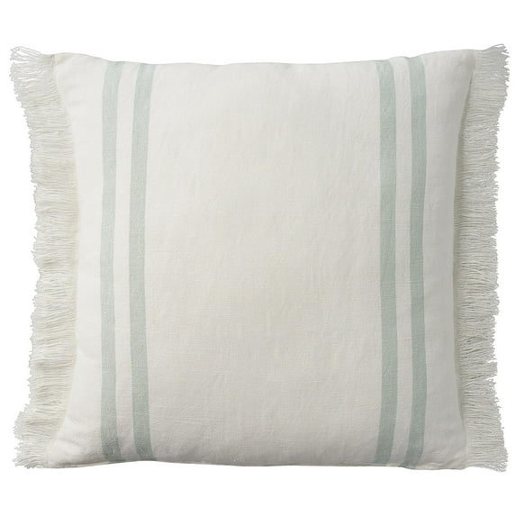 Mina Victory Lifestyle Cotton Linen Stripes Indoor Throw Pillow Sage 20" x 20"
