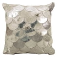thumbnail image 1 of Mina Victory Natural Leather Hide Metalic Balloons Silver Grey Throw Pillow, 1 of 2