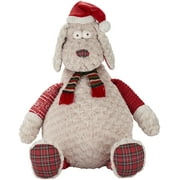 Mina Victory Plush Lines Xmas Dog Beige 22" x 26" Throw Pillow