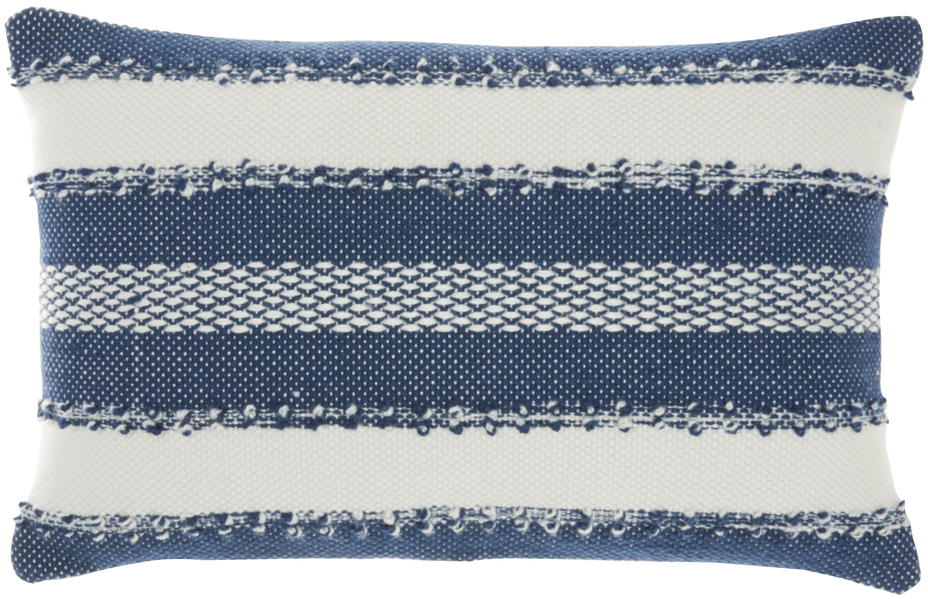 Mina Victory Polyester Outdoor Woven Stripes & Dots Throw Pillow in