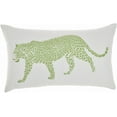thumbnail image 1 of Mina Victory Raised Print Leopard 14" x 23" Green Throw Pillow, 1 of 6