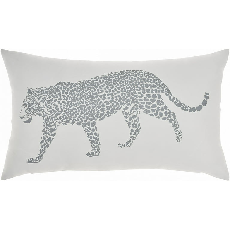 Grey leopard clearance pillow