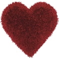 thumbnail image 1 of Mina Victory Shag Frame Heart Deep Red 18" x 18" Throw Pillow, 1 of 5