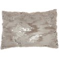 thumbnail image 1 of Mina Victory Sofia 14x20" Rectangle Faux Fur Sequins Throw Pillow in Gray, 1 of 5
