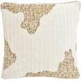 thumbnail image 1 of Mina Victory Sofia Beaded Pleated Velve 18" x 18" Ivory Gold Throw Pillow, 1 of 6