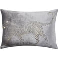thumbnail image 1 of Mina Victory Sofia Metallic Leopard Dark Grey Throw Pillows, 1 of 5