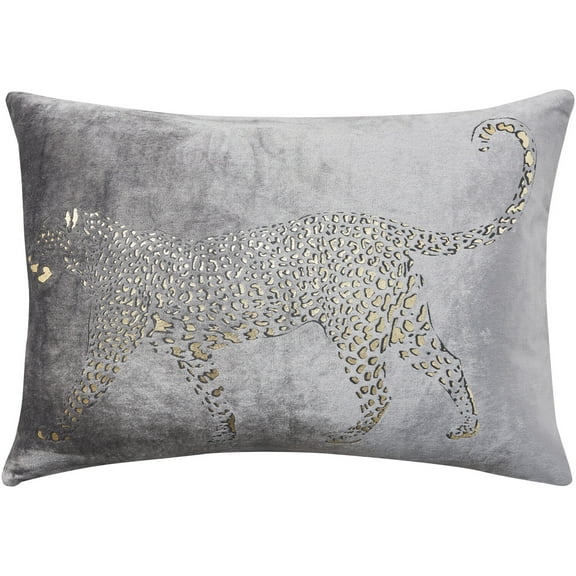 Mina Victory Sofia Metallic Leopard Dark Grey Throw Pillows