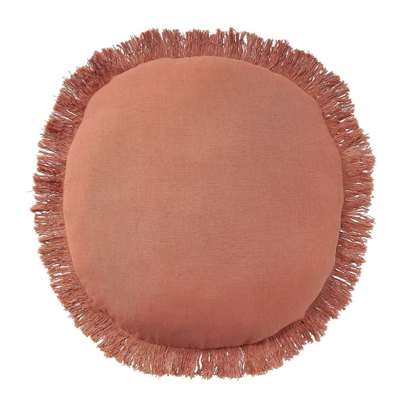 Mina Victory Sofia Solid 20"x20" Round Indoor Throw Pillow Coral