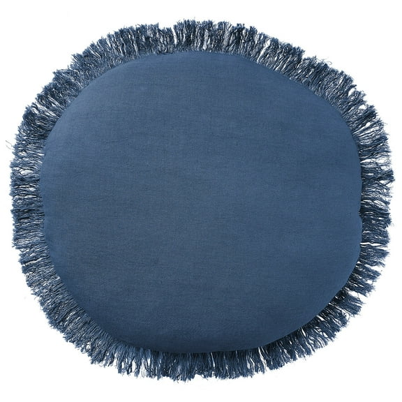 Mina Victory Sofia Solid 20"x20" Round Indoor Throw Pillow Navy