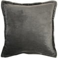 thumbnail image 1 of Mina Victory Sofia Solid Flange Viscose Fabric Throw Pillow in Charcoal, 1 of 6