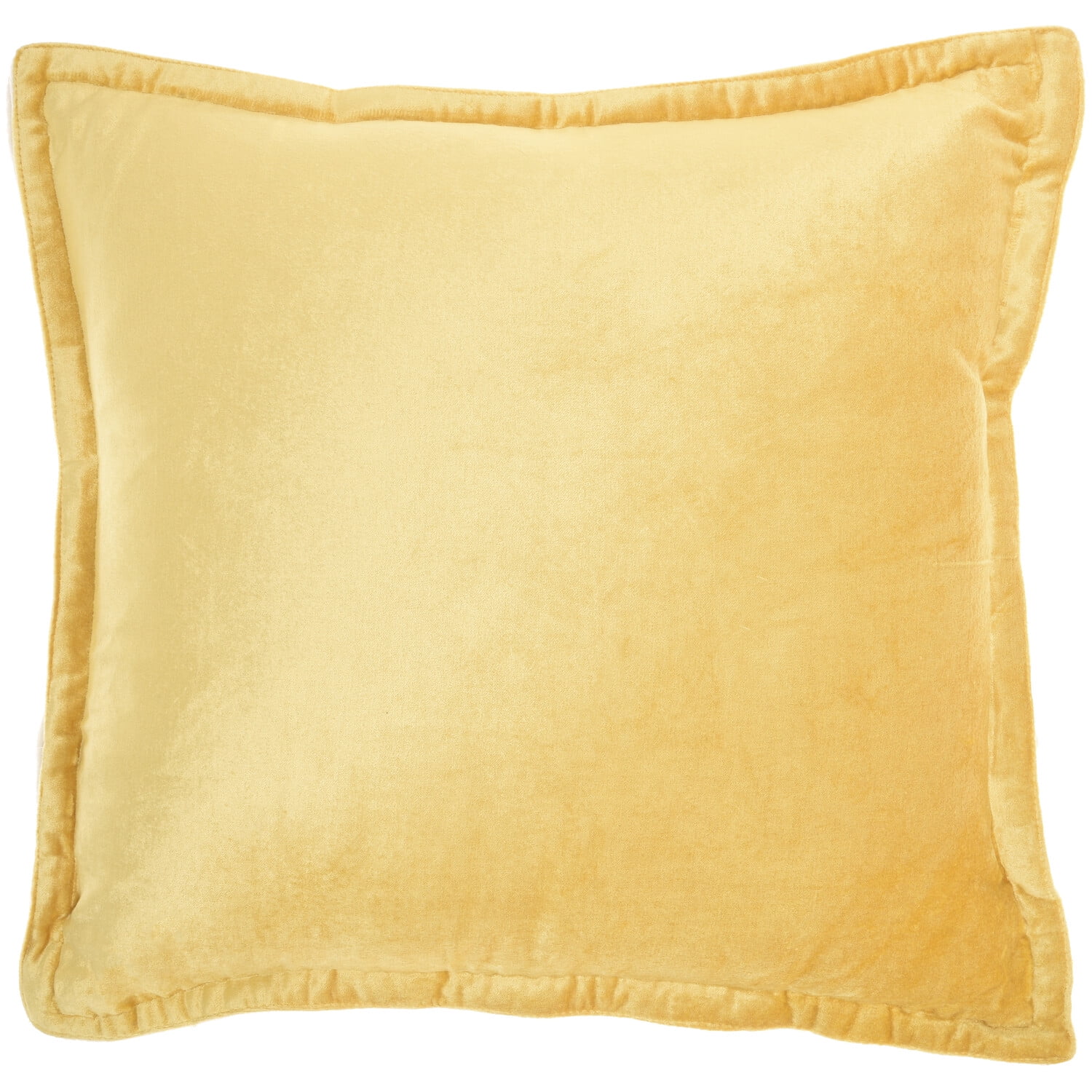Mustard Yellow Velvet Square Throw Pillow 20" x 20"