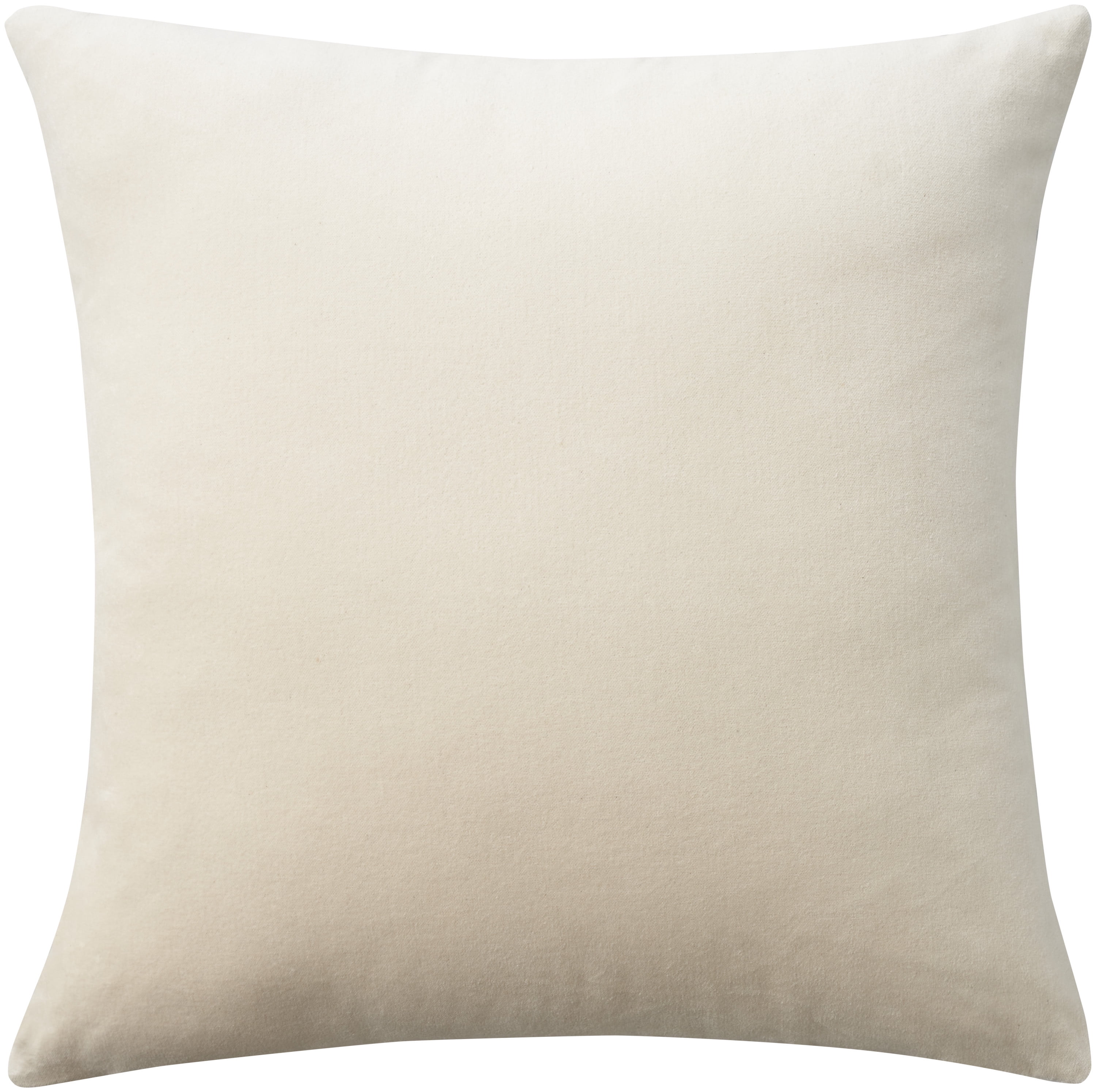 Beige Velvet 20" Square Throw Pillow