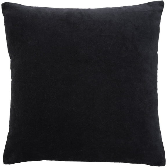 Mina Victory Sofia Solid Velvet Reversible 20" x 20" Indoor Throw Pillow Black