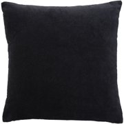 Mina Victory Sofia Solid Velvet Reversible 20 x 20 Indoor Throw Pillow Black