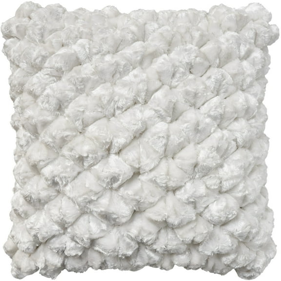 Mina Victory Sofia Velvet Shimmer Poms White Throw Pillows