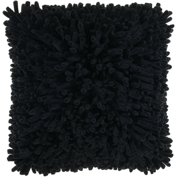 Mina Victory Sofia Velvet Sponge Finger Black 20" x 20" Throw Pillow