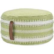 Mina Victory Woven Stripes & Dots 20" x 20" x 12" Green Outdoor Poufs