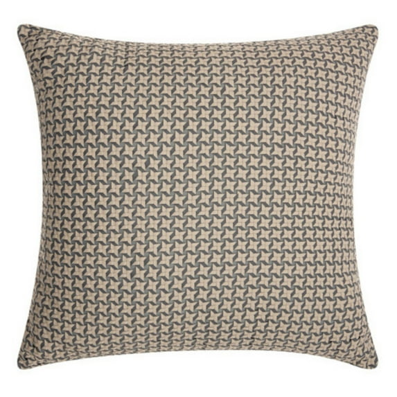 Couture Hide Grey White Woven Diamond Stars Pillow