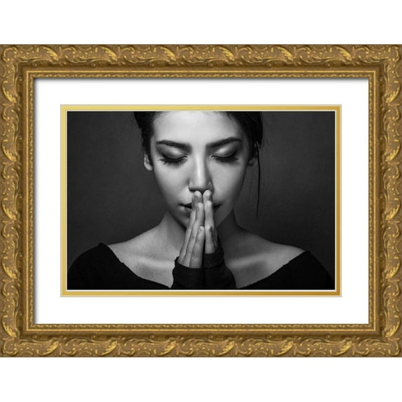 Minaeian, Ehsan 32x23 Gold Ornate Wood Framed with Double Matting Museum Art Print Titled - Emotion