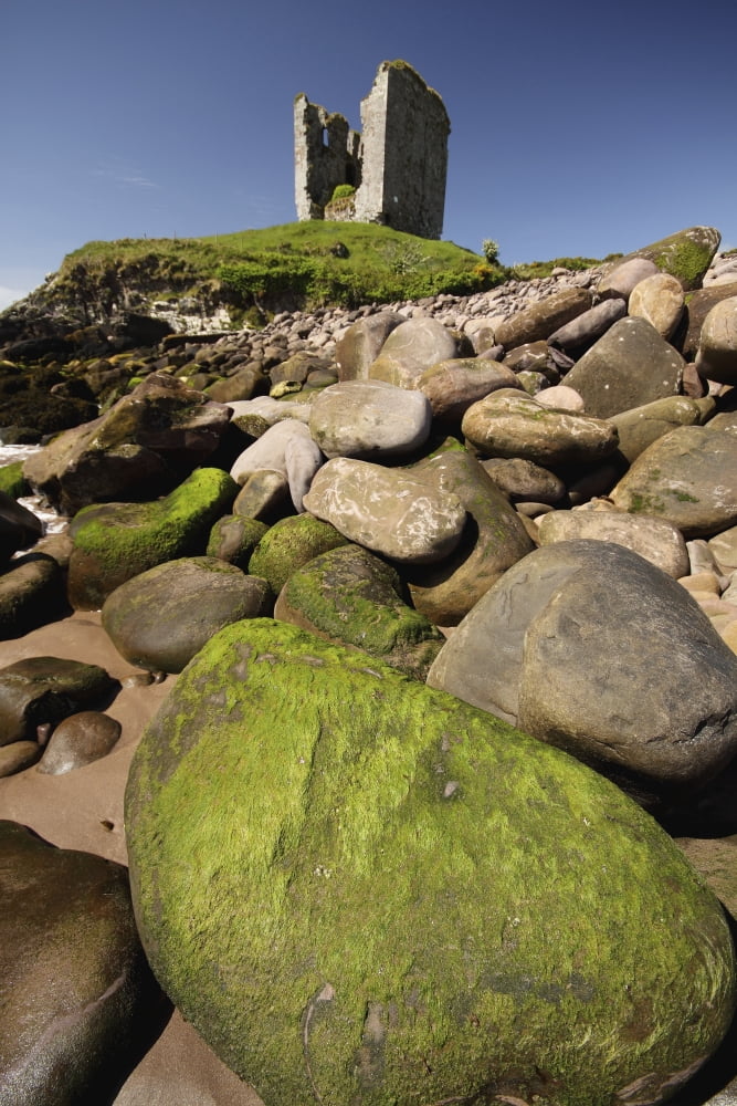 Minard Castle And Rocky Beach Minard County Kerry Ireland Canvas Art - Trish Punch Design Pics (12 x 19)