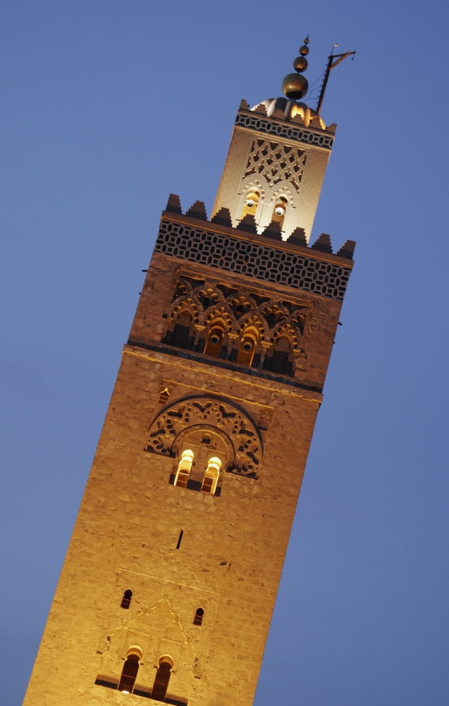 Minaret Of Koutaoubia Mosque At Dusk Canvas Art - Mark Thomas Design Pics (12 x 19)