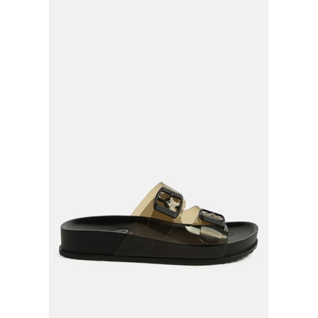 Minata Platform Buckled Slide Sandals