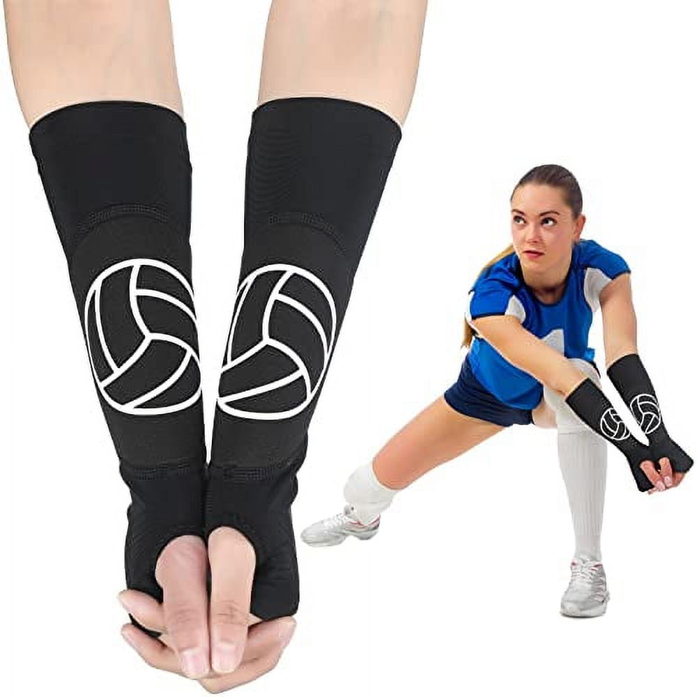 Minatee Volleyball Arm Sleeves Passing Hitting Forearm Sleeves with  Protection Pads and Thumb Hole Padded Volleyball Sleeves