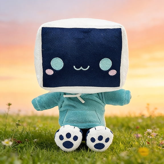 Minbitt Sitting Plush Toys, Soft & Collectable Minbitt Plushies Dolls, Surprise Gifts for Christmas Birthday, Kawaii Screen Face, Perfect for Room Decor