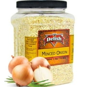 Minced Onion by Its Delish, 2 lbs 32 Oz Jumbo Container Jar Dried Onion Flakes Delicious, Fresh Taste Dehydrated Onions No Preservatives, No artificial Flavor Added Certified Kosher