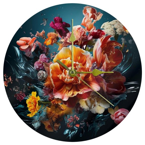 Minced flower Circular Acrylic Wall Clock - Stylish & Modern Timepiece for Any Room