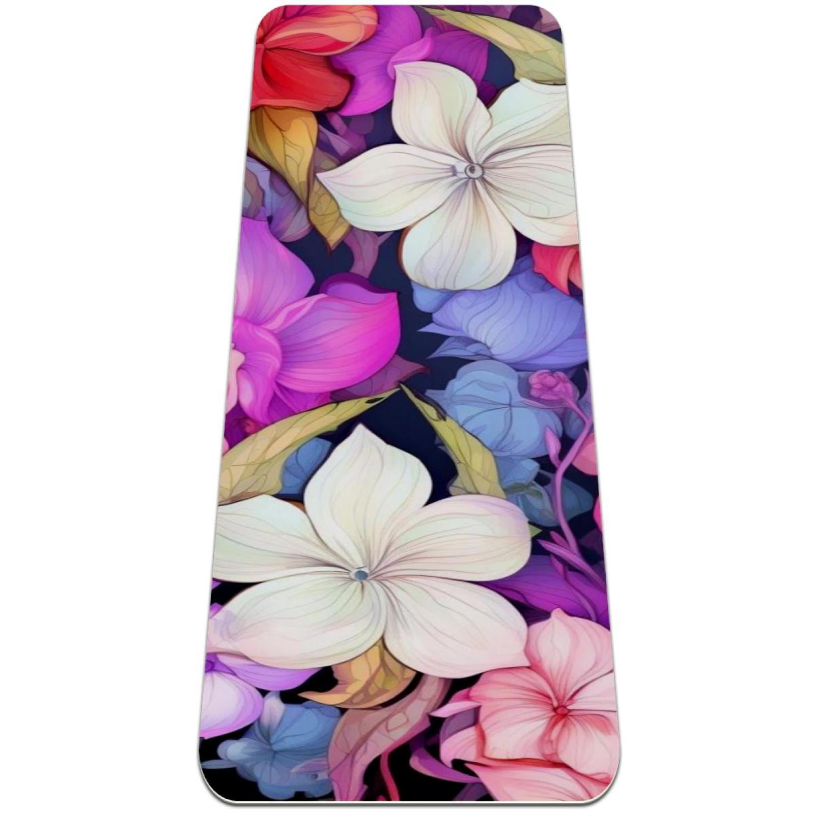 Minced flower TPE Exercise Mat for Yoga Pilates, Workout Mat for Home