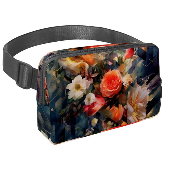 Minced flower Ultra Lightweight Adjustable Waist Bag with Extension Strap - Unisex Hip Pack for Running, Travel, and Outdoor Activities