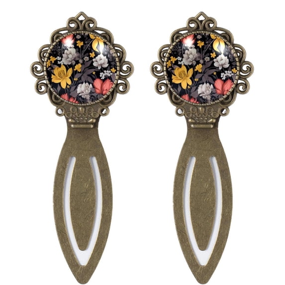 Minced flower Vintage Copper-Colored Lace Bookmarks - Set of 2 Stainless Steel Book Markers for Readers and Book Lovers
